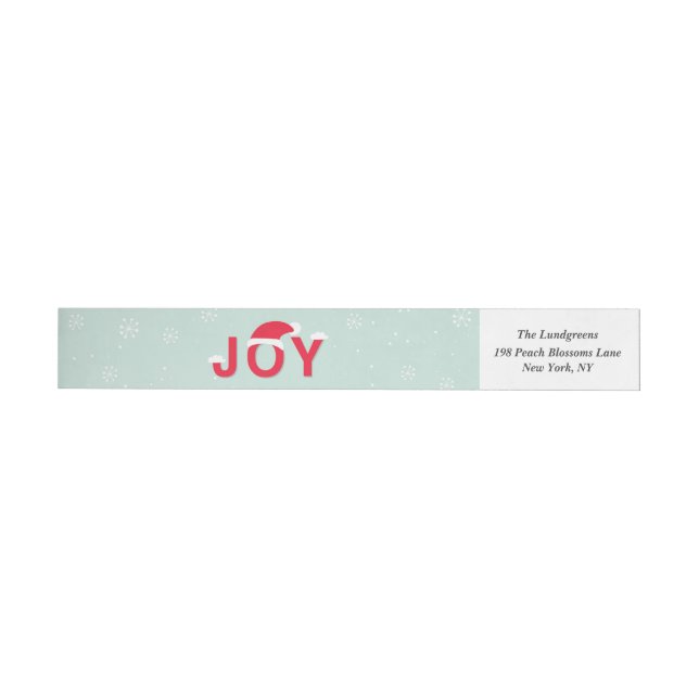 Mint Snow Joy Holiday Label (Individual)