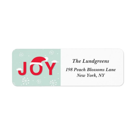 Mint Snow Joy Holiday Return Address Label