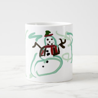 Mint snowman  large coffee mug