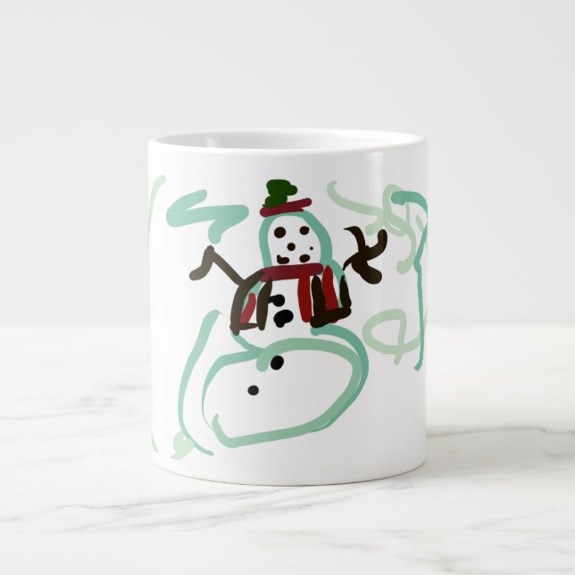 Mint snowman  large coffee mug (Front)
