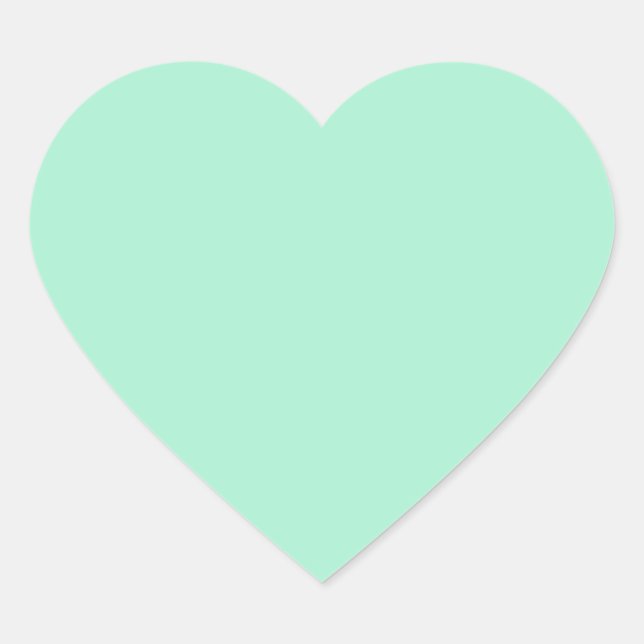 Mint Solid Colour Heart Sticker (Front)