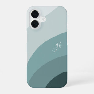 Mint & Spruce Green Boho Colour Flow Monogram iPhone 16 Case