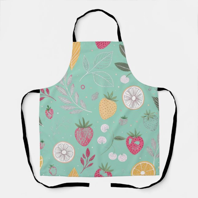 "Mint Strawberry Citrus Apron  (Front)