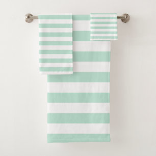 Mint Stripe Bath Towel Set