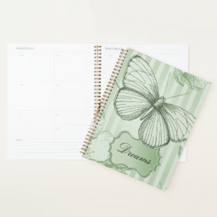 Mint Stripes Butterfly Planner