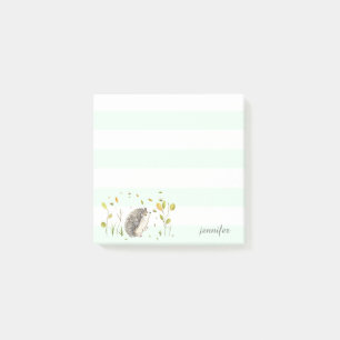 Mint Stripes Hedgehog Post-it® Notes