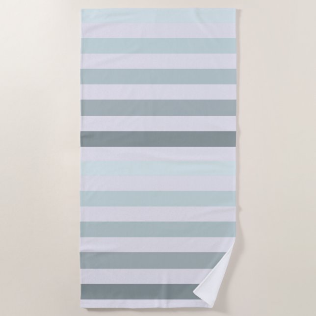 Mint Stripes Ombre Beach Towel (Front)