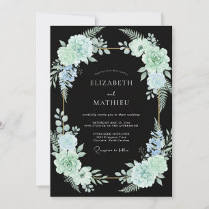 Mint Succulent Fern Wedding Invitation
