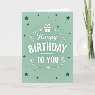 Mint Swirl Birthday Card