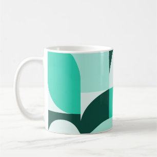 Mint Teal Geometric Composition Coffee Mug