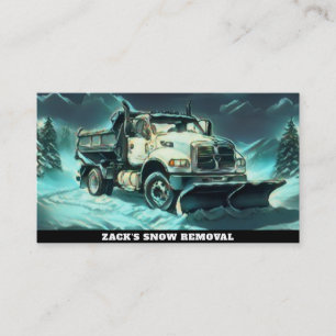 *~* Mint  Teal Snow Removal Snow Plough Truck AP74 Business Card