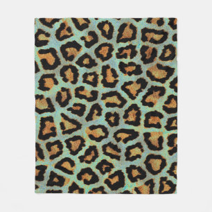 Mint Tease me teal Leopard print style blanket