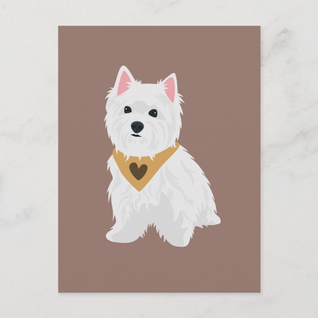 Mint The Cute West Highland Terrier Dog Postcard (Front)
