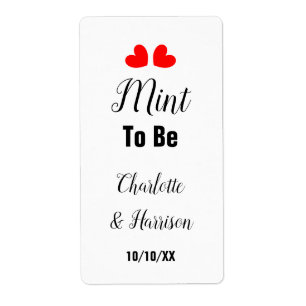 Mint To Be Cute Wedding Favour label