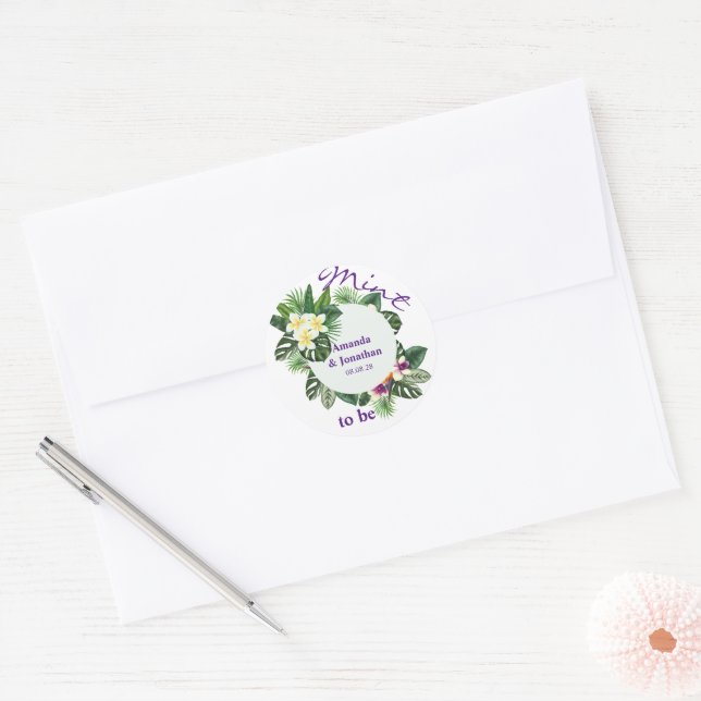 Mint to Be Greenery Floral Wedding Envelope Seal (Envelope)