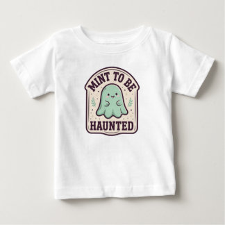 Mint to Be Haunted Cute Mint Ghost Baby Halloween T-Shirt
