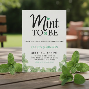 Mint to Be Mint Leaf Bridal Shower Invitation