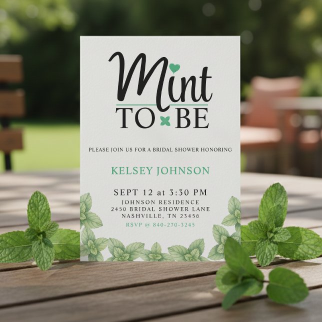 Mint to Be Mint Leaf Bridal Shower Invitation (Mint to Be Mint Leaf Bridal Shower Invitation
)