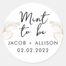 Mint to be modern elegant wedding favour