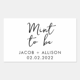 Mint to be modern elegant wedding favour rectangular sticker