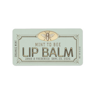"MINT TO BE" ORGANIC MINT Beeswax Wedding Lip Balm Label