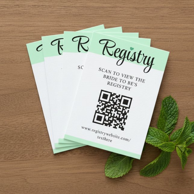 Mint to Be QR Code Wedding Registry Bridal Shower Enclosure Card (Mint to Be QR Code Wedding Registry Bridal Shower Enclosure Card
)