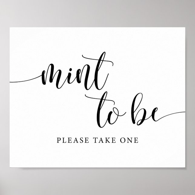 Mint To Be Rustic Wedding Mint Favours Sign (Front)