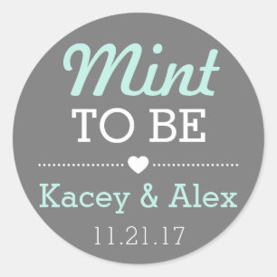Mint To Be Stickers Wedding Favours