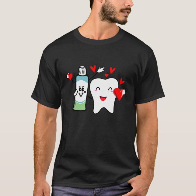 Mint To Be Toothpaste Dentist Funny Valentines Day T-Shirt (Front)