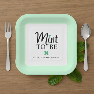 Mint to Be Wedding Bridal Shower Paper Plate