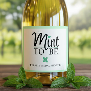 Mint to Be Wedding Bridal Shower Sparkling Wine Label