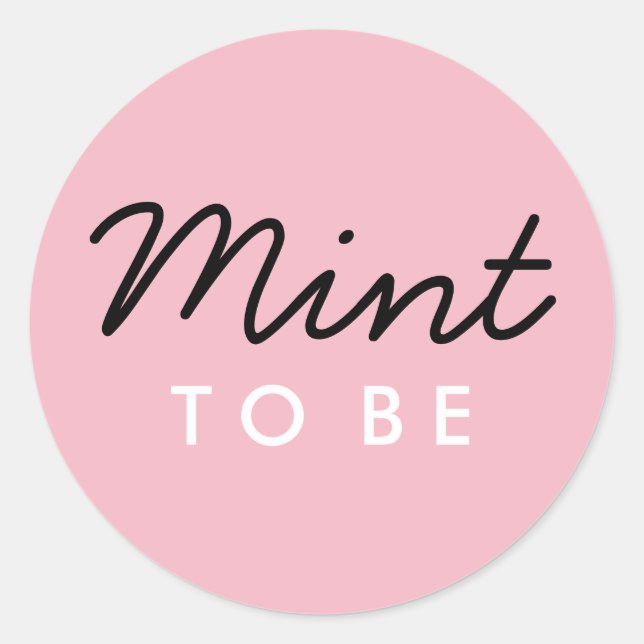 Mint to Be Welcome Bag or Favour Sticker (Front)