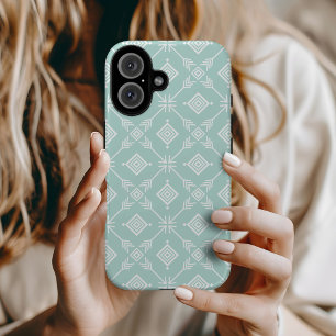Mint Trendy Arrow Tribal Print iPhone 16 Case