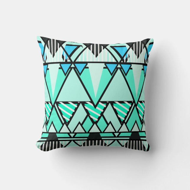 Mint Tribal Pillows (Front)