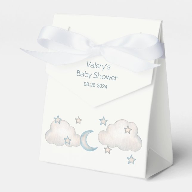 Mint Turquoise Boy Baby Shower Favour Box (Front Side)