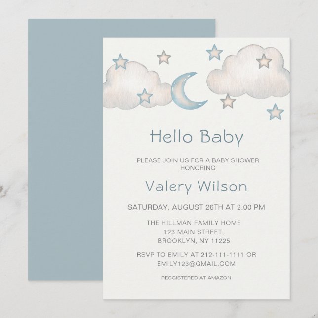 Mint Turquoise Boy Baby Shower Invitation (Front/Back)