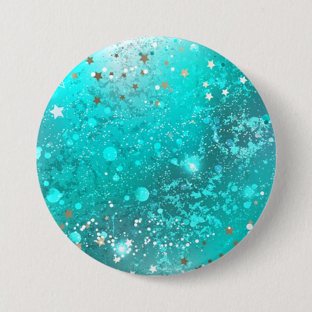 Mint Turquoise Foil Background 7.5 Cm Round Badge (Front)