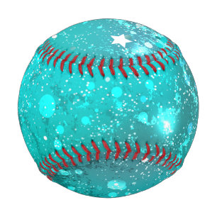 Mint Turquoise Foil Background Baseball