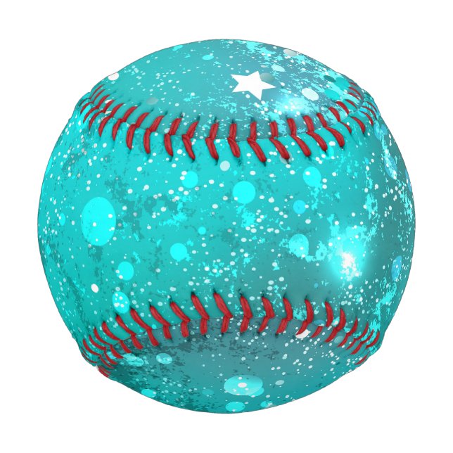 Mint Turquoise Foil Background Baseball (Front)