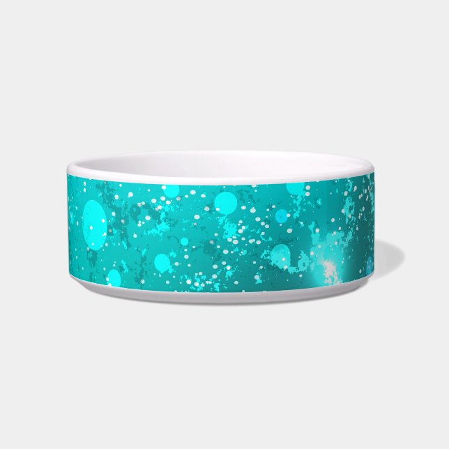 Mint Turquoise Foil Background Bowl (Front)