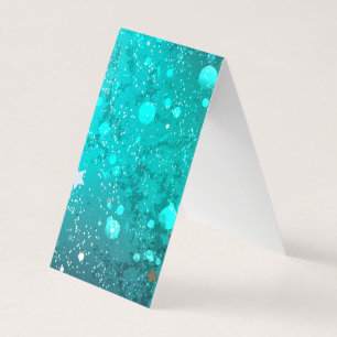 Mint Turquoise Foil Background Business Card