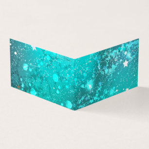 Mint Turquoise Foil Background Business Card