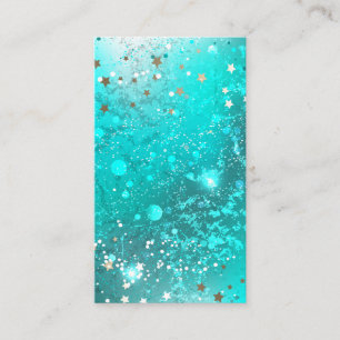 Mint Turquoise Foil Background Business Card
