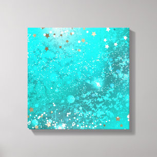 Mint Turquoise Foil Background Canvas Print