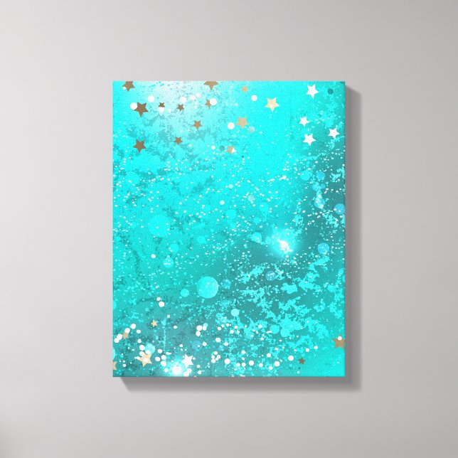 Mint Turquoise Foil Background Canvas Print (Front)