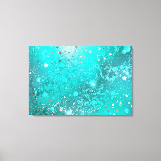 Mint Turquoise Foil Background Canvas Print (Front)