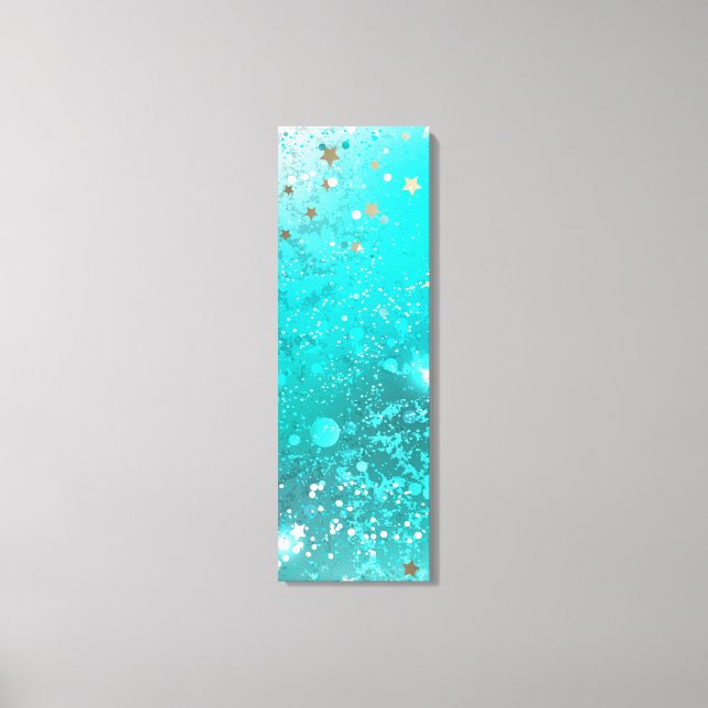 Mint Turquoise Foil Background Canvas Print (Front)