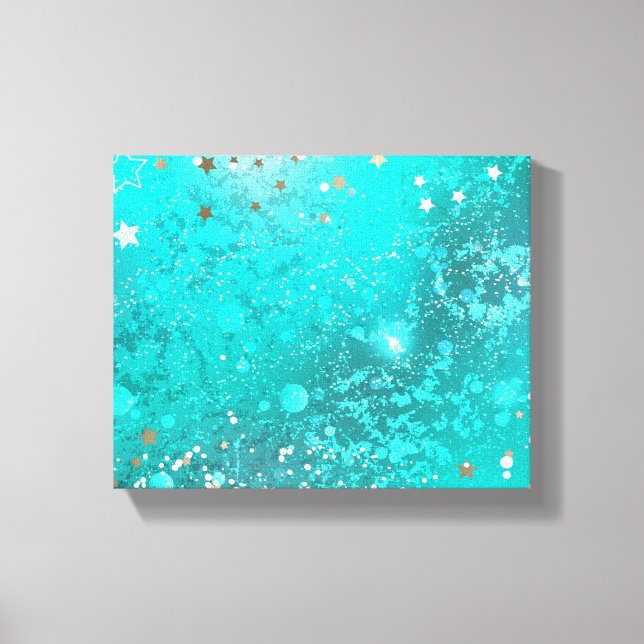 Mint Turquoise Foil Background Canvas Print (Front)