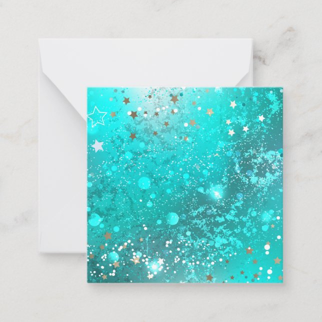 Mint Turquoise Foil Background Card (Front)