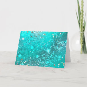 Mint Turquoise Foil Background Card